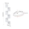 Living and Home 5-Tier Wooden Zigzag Floating Corner Shelves, White