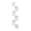Living and Home 5-Tier Wooden Zigzag Floating Corner Shelves, White