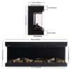 Living and Home 70Inch 3-Sided Smart Electric Fireplace with Remote Control