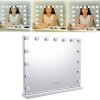 Living and Home Rectangle Tabletop Hollywood Vanity Mirror with Lights