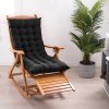 Living and Home Black Non-slip Sun Lounger Cushion for Garden Patio, 125cm(W) x 48cm(D)