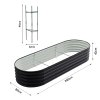 Living and Home Anthracite Oval-Shaped Galvanized Steel Raised Garden Bed, 240cm W x 80cm D x 42cm H