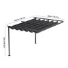 10 x 10FT Outdoor Lean To Retractable Pergola with Canopy