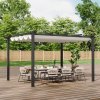 13x10ft Aluminium Pergola with Retractable Roof