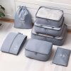 Living and Home 7Pcs Travel Luggage Packing Cubes Clothes Organiser Set, Grey