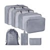 Living and Home 7Pcs Travel Luggage Packing Cubes Clothes Organiser Set, Grey