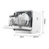 Living and Home 5L Countertop Dishwasher with 6 Wash Programs, Drying Function, Steam Sterilization