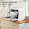 Living and Home 5L Countertop Dishwasher with 6 Wash Programs, Drying Function, Steam Sterilization