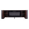 Living and Home Recessed Electric Fireplace TV Stand with Remote Control