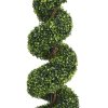 Living and Home 120cm 2 Pack Artificial Topiary Spiral Boxwood Tree Fake Plant