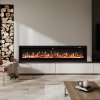Living and Home 60 Inch Modern LED Electric Fireplace with Remote Control 12 Flame Colours