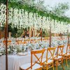 Living and Home 12pcs Artificial White Wisteria Hanging Vines