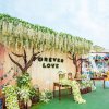 Living and Home 12pcs Artificial White Wisteria Hanging Vines