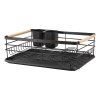 Living and Home Kitchen Dish Drainer Rack Iron Dish Drainer with Removable Drip Tray, Kitchen Organizer Storage Shelf