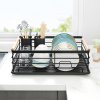 Living and Home Kitchen Dish Drainer Rack Iron Dish Drainer with Removable Drip Tray, Kitchen Organizer Storage Shelf