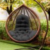 Living and Home Black Hanging Egg Chair Cushion with High Back