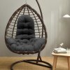 Living and Home Black Hanging Egg Chair Cushion with High Back