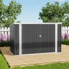 Living and Home 7 x 3 ft Lockable Steel Garden Metal Junk/Bike Storage Shed, Anthracite