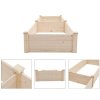 Living and Home Rectangular Raised Planter Box Solid Wood Raised Garden Bed with 2 Compartments