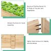 Living and Home Rectangular Raised Planter Box Solid Wood Raised Garden Bed with 2 Compartments