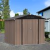 7.84 x 6.1FT Apex Roof Metal Garden Storage Shed with Lockable Door