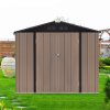 7.84 x 6.1FT Apex Roof Metal Garden Storage Shed with Lockable Door