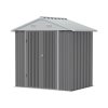 7.83 x 6.1FT Apex Roof Metal Garden Storage Shed with Lockable Door, Grey+White
