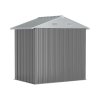7.83 x 6.1FT Apex Roof Metal Garden Storage Shed with Lockable Door, Grey+White