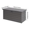Living and Home 4 x 2 ft 350 L Grey Waterproof Metal Outdoor Garden Large Storage Box Lockable Flat Top