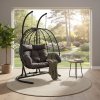 2-Seater Swing Hanging Egg Chair with Metal Stand