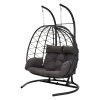 2-Seater Swing Hanging Egg Chair with Metal Stand
