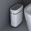 Living and Home Slim Plastic Trash Can with Built-in Toilet Brush