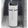 Living and Home Slim Plastic Trash Can with Built-in Toilet Brush