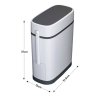 Living and Home Slim Plastic Trash Can with Built-in Toilet Brush