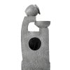 Living and Home Grey Layered Cascade Solar-powered Water Fountain for Outdoors, LED Lights, Handmade, Low-Maintenance, Resin, Water Feature