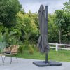 Living and Home 3M Large Square Canopy Rotating Outdoor Cantilever Parasol with Square Fillable Base (Up to 60/80kg filled with water/sand)