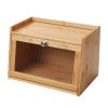 Living and Home 2-Tier Bamboo Bread Storage Cabinet for Kitchen Counter