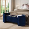 Living and Home 2 Seater Ottoman Storage Bench in Blue
