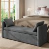 Living and Home Upholstered Storage Bench with 2 Pillow, Grey