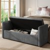 Living and Home Upholstered Storage Bench with 2 Pillow, Grey