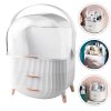 Living and Home Dustproof Makeup Organiser with Drawers and Handle in White