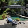 Living and Home 3M Large Banana Cantilever Patio Parasol for Outdoor Sunshade and Rain with Cross Base