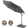 Living and Home 3M Large Banana Cantilever Patio Parasol for Outdoor Sunshade and Rain with a Cross base and a Square Base