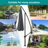 Living and Home 3M Large Banana Cantilever Patio Parasol for Outdoor Sunshade and Rain with a Cross base and a Square Base