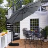 Living and Home 3M Large Banana Cantilever Patio Parasol for Outdoor Sunshade and Rain with Fillable Base on Wheels