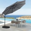 Living and Home 3M Large Banana Cantilever Patio Parasol for Outdoor Sunshade and Rain with Fillable Base on Wheels