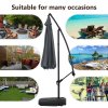 Living and Home 3M Large Banana Cantilever Patio Parasol for Outdoor Sunshade and Rain with Fillable Base on Wheels