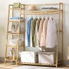 Living and Home Bamboo Bedroom Garment Clothes Rack Natural 110cm