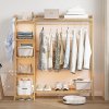 Living and Home Bamboo Bedroom Garment Clothes Rack Natural 110cm