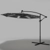 Grey Rattan 7 Piece Modular Garden Furniture Set + 32 LED Patio Umbrella Bundle